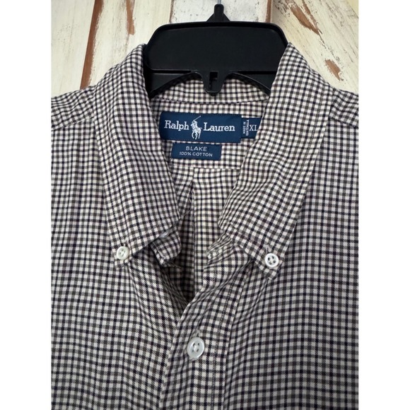 Ralph Lauren Other - Ralph Lauren Blake 100% Cotton Button Down Shirt Long Sleeves Gingham Brown XL
